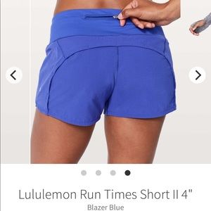 Lululemon Run Times Short 4” size 6